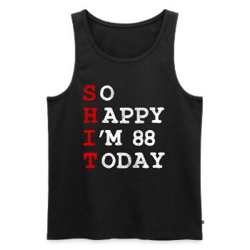 Birthday 88 Birthday Year Birth Funny - Men's Premium Organic Tank Top - black - Front - Michal (187cm)