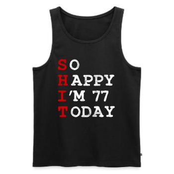 Birthday 77 Birthday Year Birth Funny - Men's Premium Organic Tank Top - black - Front - AI Model Male 178 light (178cm)