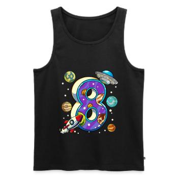 8 Birthday Space Space Astronaut 8 Years - Men's Premium Organic Tank Top - black - Front - Michal (187cm)