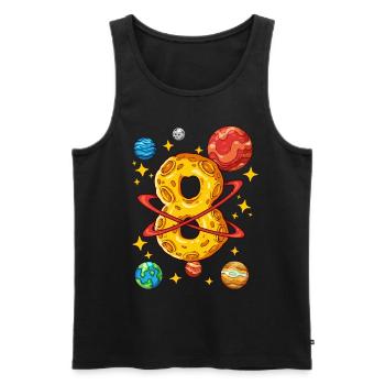 8 Birthday Space Space Astronaut 8 Years - Men's Premium Organic Tank Top - black - Front - Michal (187cm)