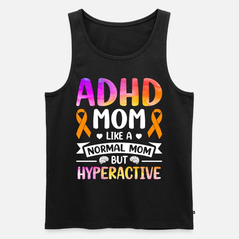 Witziger ADHS Spruch - Männer Premium Bio Tank Top - Schwarz