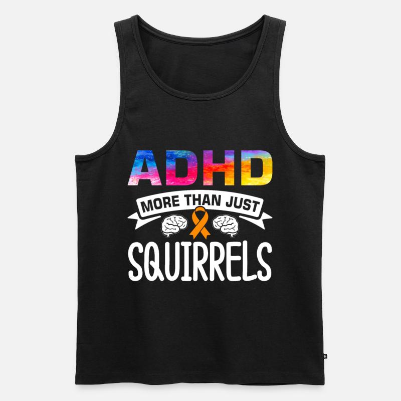 Witziger ADHS Spruch - Männer Premium Bio Tank Top - Schwarz