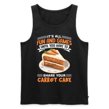 Witziger Karottenkuchen Spruch - Männer Premium Bio Tank Top - Schwarz - Vorne - AI Model Male 178 light (178cm)