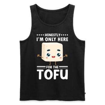 Vegan Vegetarier Design für einen Tofu Fan - Männer Premium Bio Tank Top - Schwarz - Vorne - Michal (187cm)