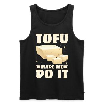 Vegan Vegetarier Design für einen Tofu Fan - Männer Premium Bio Tank Top - Schwarz - Vorne - Michal (187cm)