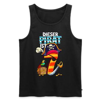 7e anniversaire Pirates - Débardeur bio Premium Homme - noir - Devant - Michal (187cm)