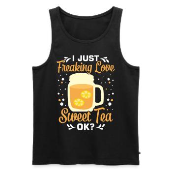 Sweet tea - Men's Premium Organic Tank Top - black - Front - AI Model Male 178 light (178cm)
