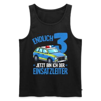 3ème anniversaire Police Police voiture 3 ans - Débardeur bio Premium Homme - noir - Devant - Michal (187cm)