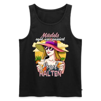 Mädels Egal Was Passiert Pegel Halten - Männer Premium Bio Tank Top - Schwarz - Vorne - Michal (187cm)