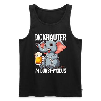 Elefant Bier - Männer Premium Bio Tank Top - Schwarz - Vorne - Michal (187cm)