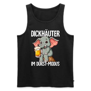 Elefant Bier - Männer Premium Bio Tank Top - Schwarz - Vorne - Michal (187cm)