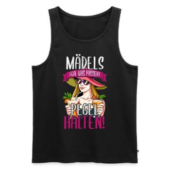 Mädels Egal Was Passiert Pegel Halten - Männer Premium Bio Tank Top - Schwarz - Vorne - Michal (187cm)