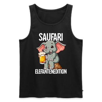 Saufari Elefantenedition Elefant Bier - Männer Premium Bio Tank Top - Schwarz - Vorne - Michal (187cm)