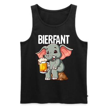 Bierfant Elefant Bier - Männer Premium Bio Tank Top - Schwarz - Vorne - Michal (187cm)