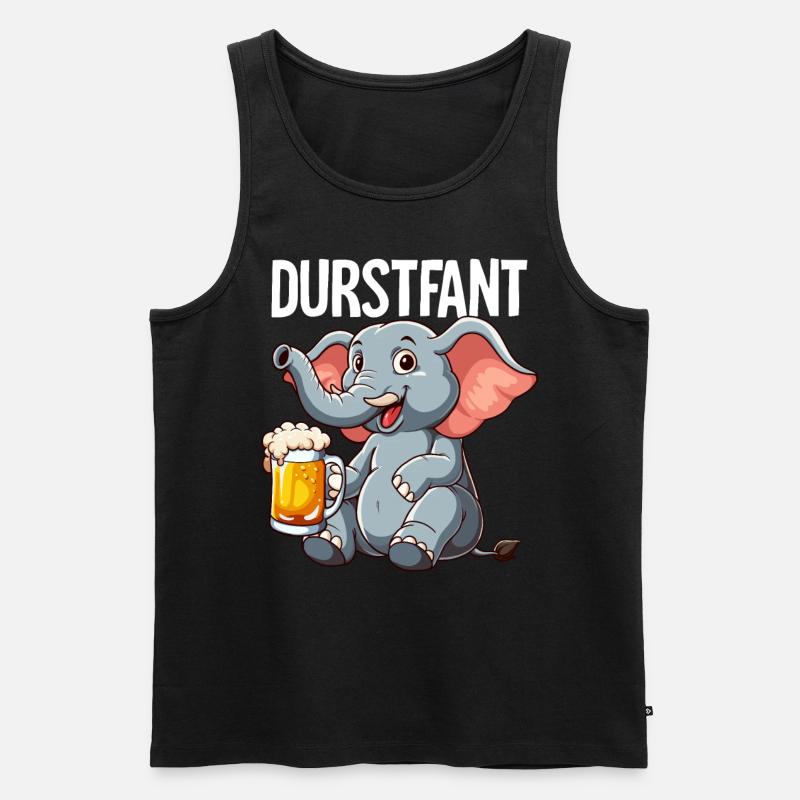 Durstfant Elefant Bier - Männer Premium Bio Tank Top - Schwarz