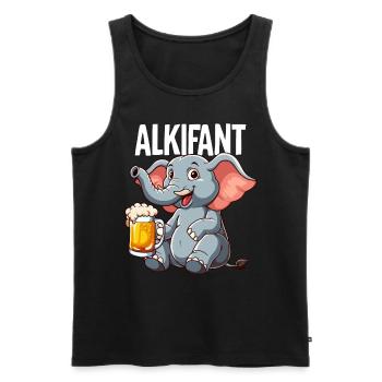 Alkifant Elefant Bier - Männer Premium Bio Tank Top - Schwarz - Vorne - Michal (187cm)