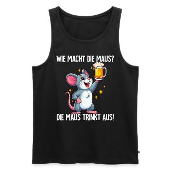Saufmaus Wie Macht Die Maus - Männer Premium Bio Tank Top - Schwarz - Vorne - AI Model Male 178 light (178cm)