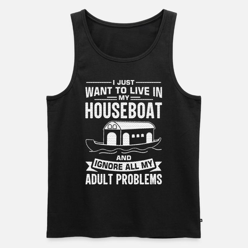 Witziger Hausboot Spruch - Männer Premium Bio Tank Top - Schwarz