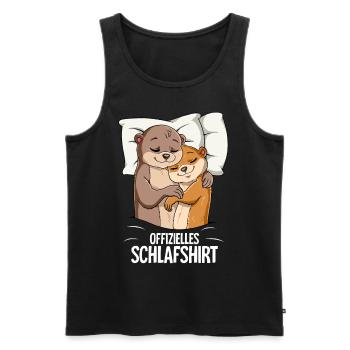Official Otter Sleep Shirt - Men's Premium Organic Tank Top - black - Front - Michal (187cm)