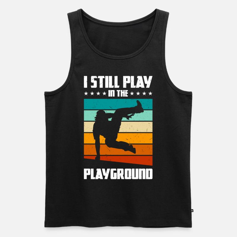 Witziger Parkour Spruch - Männer Premium Bio Tank Top - Schwarz