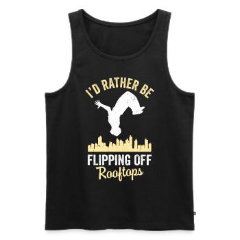 Funny parkour saying - Men's Premium Organic Tank Top - black - Front - AI Model Male 178 light (178cm)