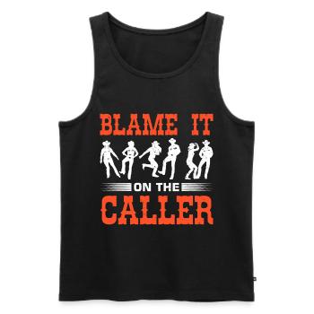 Witziger Square Dance Spruch - Männer Premium Bio Tank Top - Schwarz - Vorne - AI Model Male 178 light (178cm)