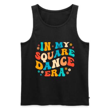 Witziger Square Dance Spruch - Männer Premium Bio Tank Top - Schwarz - Vorne - AI Model Male 178 light (178cm)