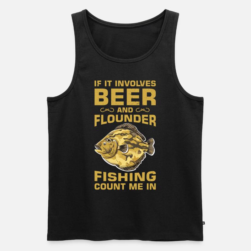 Flunder Fischer Spruch - Männer Premium Bio Tank Top - Schwarz