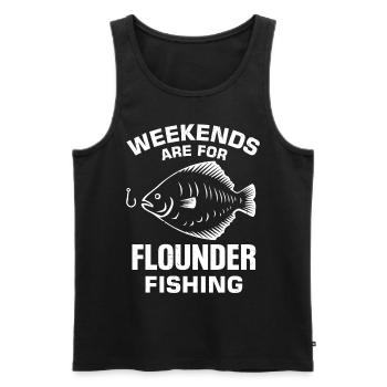 Flunder Fischer Spruch - Männer Premium Bio Tank Top - Schwarz - Vorne - AI Model Male 178 light (178cm)