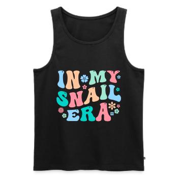 Funny Snail Saying - Men's Premium Organic Tank Top - black - Front - Michal (187cm)