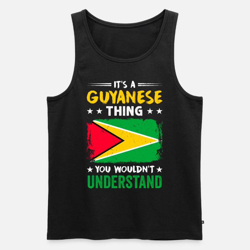 Stolzer Guyanese - Männer Premium Bio Tank Top - Schwarz