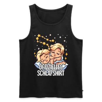 Chemise de nuit officielle Zodiac Gemini - Débardeur bio Premium Homme - noir - Devant - Michal (187cm)