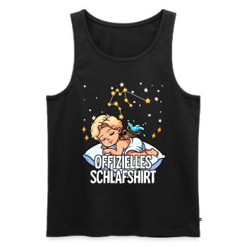 Official Sleep Shirt Zodiac Aquarius - Men's Premium Organic Tank Top - black - Front - Michal (187cm)
