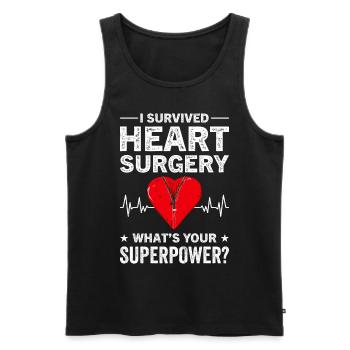 Heart Bypass Heart Attack Heart Surgery - Men's Premium Organic Tank Top - black - Front - AI Model Male 178 light (178cm)
