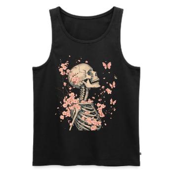 Fleurs squelettes - Débardeur bio Premium Homme - noir - Devant - Michal (187cm)