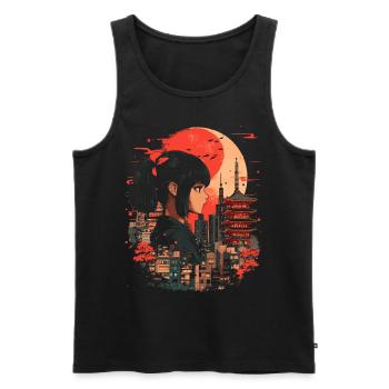 Fille d’Anime Japon - Débardeur bio Premium Homme - noir - Devant - Michal (187cm)