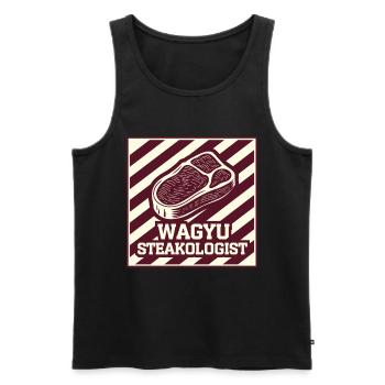Wagyu Steak - Men's Premium Organic Tank Top - black - Front - Michal (187cm)