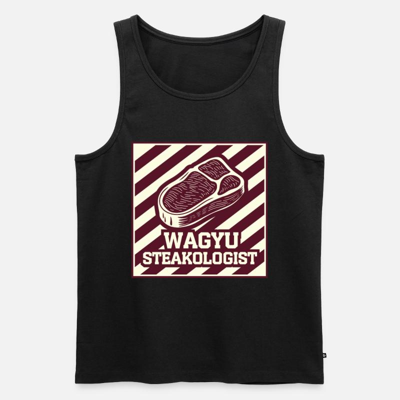 Wagyu Steak - Männer Premium Bio Tank Top - Schwarz
