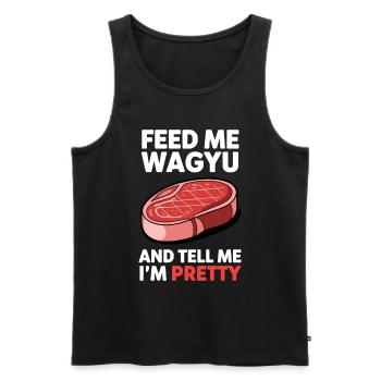 Wagyu Steak - Men's Premium Organic Tank Top - black - Front - Michal (187cm)