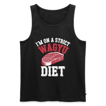 Wagyu Steak - Men's Premium Organic Tank Top - black - Front - AI Model Male 178 light (178cm)