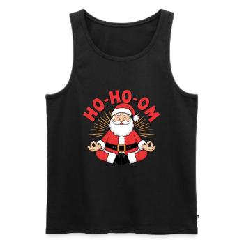 Yoga de Noël Père Noël - Débardeur bio Premium Homme - noir - Devant - Michal (187cm)