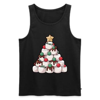 Weihnachten Weihnachtsbaum Marshmallow - Männer Premium Bio Tank Top - Schwarz - Vorne - Michal (187cm)