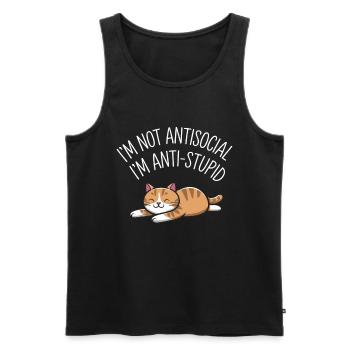 Cat Saying Cat for Cat Owners - Men's Premium Organic Tank Top - black - Front - Michal (187cm)