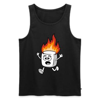 Marshmallow Brennt - Männer Premium Bio Tank Top - Schwarz - Vorne - AI Model Male 178 light (178cm)