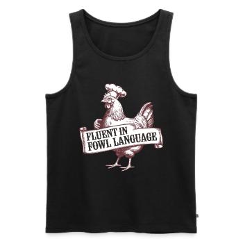 Witziger Hühner Spruch - Männer Premium Bio Tank Top - Schwarz - Vorne - Michal (187cm)