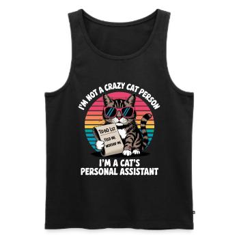 Witziger Katzen Spruch - Männer Premium Bio Tank Top - Schwarz - Vorne - Michal (187cm)