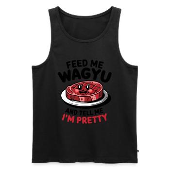 Wagyu Steak - Men's Premium Organic Tank Top - black - Front - AI Model Male 178 light (178cm)