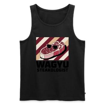 Wagyu Steak - Men's Premium Organic Tank Top - black - Front - Michal (187cm)