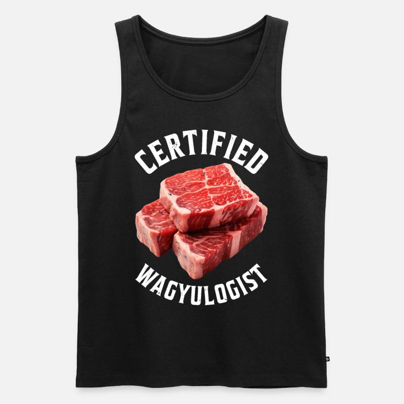 Wagyu Steak - Männer Premium Bio Tank Top - Schwarz