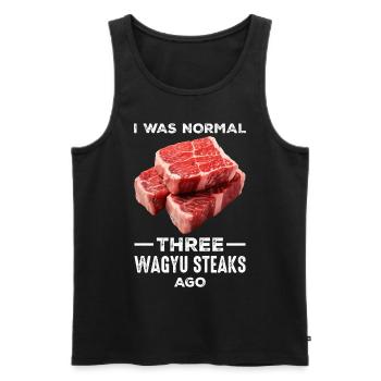 Wagyu Steak - Men's Premium Organic Tank Top - black - Front - Michal (187cm)